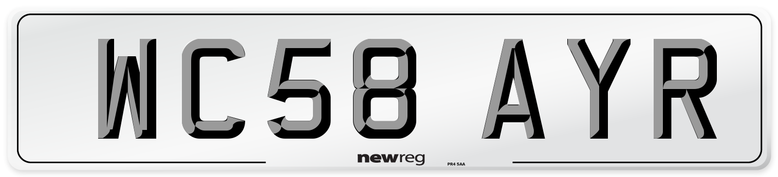 WC58 AYR Number Plate from New Reg
